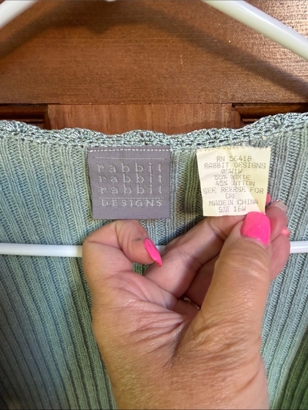 Rabbit Rabbit Rabbit Embellished Ribbed Open Cardigan Sweater Size 16w - Picture 2 of 4
